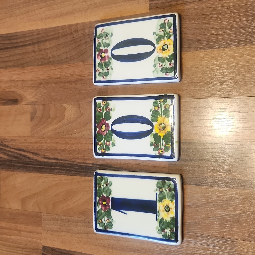 Talavera Mexican Handpainted Porcelain Tiles 1, 0, & 0